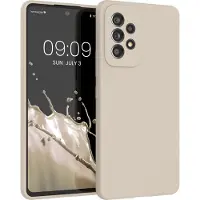 Kwmobile telefoonhoesje geschikt voor Samsung Galaxy A53 5G - Hoesje met siliconen coating - Smartphone case in mat crème