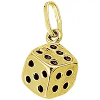 Trendjuwelier huiscollectie 4001718 Gouden bedel Dobbelsteen
