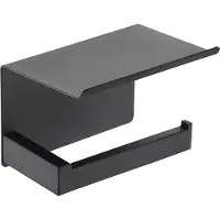 Guido Gusto Wc-rolhouder mat zwart met planchet