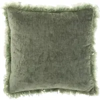 J-Line kussen Franje - polyester - kaki