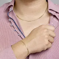 The Jewelry Collection Geelgouden Collier geslepen gourmet 3 4017000 50 cm