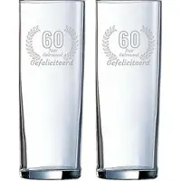 Arcoroc Gegraveerde set Longdrinkglazen 31cl Gefeliciteerd 60 jaar getrouwd