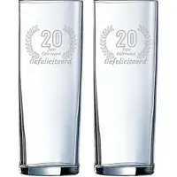 Arcoroc Gegraveerde set Longdrinkglazen 31cl Gefeliciteerd 20 jaar getrouwd