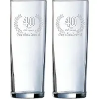 Arcoroc Gegraveerde set Longdrinkglazen 31cl Gefeliciteerd 40 jaar getrouwd