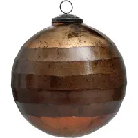 Ptmd collection PTMD Kerstbal glas oxide bruin mat en glanzend XL - 15 cm rond - PTMD Xmas Arwen oxidised brown glass ball