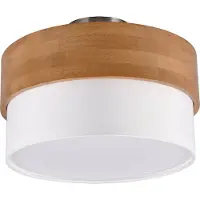 TRIO Ø 30cm plafondlamp Seasons hout met wit