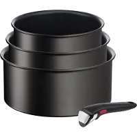 Tefal Set van 3 pannen en grepen Ingenio Eco Resist 16/18/20 cm Zwart