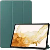 Lunso 3-Vouw sleepcover hoes - Samsung Galaxy Tab S7 Plus / Tab S8 Plus - Groen