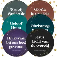 MajesticAlly Voordeelpak ronde kerstkaarten assorti - 12 stuks - met enveloppen - kerstkaart - serie 1