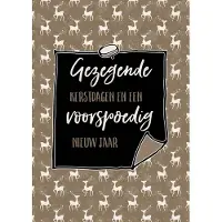 MajesticAlly Kerstkaart 'Gezegende kerstdagen - rendier'' 12 stuks met envelop