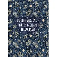MajesticAlly Kerstkaart 'Prettige kerstdagen - blauw'' 12 stuks met envelop