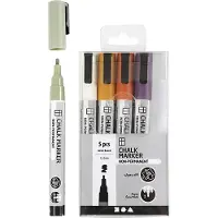 Creativ Company CC Chalk Markers Set 1,2-3 mm Pastel Kleuren 5 stuks