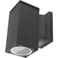 Aigostar wandlamp B-02 IP54 GU10 (lamp niet inbegrepen) enkel/zwart/vierkant