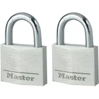 Masterlock 2 x 40mm - 21mm hardened steel shackle, 6mm diam. - double locking - 4 - 9140EURT
