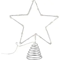 Ginger Ray - Zilveren piek voor de kerstboom met lichtjes