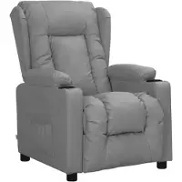 vidaXL Fauteuil verstelbaar kunstleer grijs
