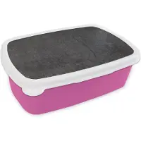 MuchoWow Broodtrommel Roze - Lunchbox Beton - Zwart - Grijs - Rustiek - Industrieel - Brooddoos 18x12x6 cm - Brood lunch box - Broodtrommels voor kinderen en volwassenen