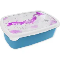 MuchoWow Broodtrommel Blauw - Lunchbox - Brooddoos - Kaarten - Japan - Olieverf - 18x12x6 cm - Kinderen - Jongen