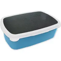MuchoWow Broodtrommel Blauw - Lunchbox - Brooddoos - Leer - Structuur - Zwart - Groen - Licht - 18x12x6 cm - Kinderen - Jongen