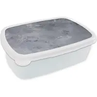 MuchoWow Broodtrommel Wit - Lunchbox Leisteen - Beton - Retro - Structuren - Grijs - Rustiek - Brooddoos 18x12x6 cm - Brood lunch box - Broodtrommels voor kinderen en volwassenen