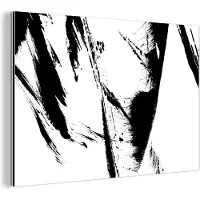 MuchoWow Wanddecoratie Metaal - Aluminium Schilderij Industrieel - Verf - Zwart - Abstract - 150x100 cm - Dibond - Foto op aluminium - Industriële muurdecoratie - Voor de woonkamer/slaapkamer
