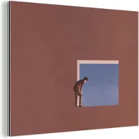 MuchoWow Wanddecoratie Metaal - Aluminium Schilderij Industrieel - Man - Vintage - Design - 80x60 cm - Dibond - Foto op aluminium - Industriële muurdecoratie - Voor de woonkamer/slaapkamer