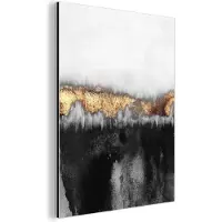 MuchoWow Wanddecoratie Metaal - Aluminium Schilderij Industrieel - Gold - Chic - Abstract - 60x80 cm - Dibond - Foto op aluminium - Industriële muurdecoratie - Voor de woonkamer/slaapkamer
