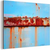 MuchoWow Wanddecoratie Metaal - Aluminium Schilderij Industrieel - Metalen - Roest - Vintage - Staal - 40x30 cm - Dibond - Foto op aluminium - Industriële muurdecoratie - Voor de woonkamer/slaapkamer