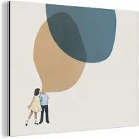 MuchoWow Wanddecoratie Metaal - Aluminium Schilderij Industrieel - Wolken - Retro - Meisje - 80x60 cm - Dibond - Foto op aluminium - Industriële muurdecoratie - Voor de woonkamer/slaapkamer