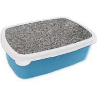 MuchoWow Broodtrommel Blauw - Lunchbox - Brooddoos - Graniet - Industrieel - Design - Grijs - 18x12x6 cm - Kinderen - Jongen