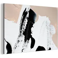 MuchoWow Wanddecoratie Metaal - Aluminium Schilderij Industrieel - Zwart - Abstract - Design - 150x100 cm - Dibond - Foto op aluminium - Industriële muurdecoratie - Voor de woonkamer/slaapkamer