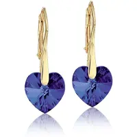 Montebello Oorbellen Lily HZ82 - Swarovski Hart - 925 Zilver Verguld - Ø10mm - 25mm