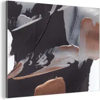 MuchoWow Wanddecoratie Metaal - Aluminium Schilderij Industrieel - Abstract - Verf - Goud - 160x120 cm - Dibond - Foto op aluminium - Industriële muurdecoratie - Voor de woonkamer/slaapkamer