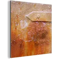 MuchoWow Wanddecoratie Metaal - Aluminium Schilderij Industrieel - Roest - Retro - Staal - IJzer - 90x90 cm - Dibond - Foto op aluminium - Industriële muurdecoratie - Voor de woonkamer/slaapkamer