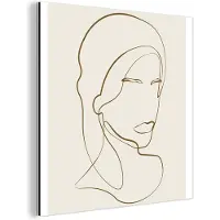 MuchoWow Wanddecoratie Metaal - Aluminium Schilderij Industrieel - Vrouwen - Tekst - Quotes - Line art - 20x20 cm - Dibond - Foto op aluminium - Industriële muurdecoratie - Voor de woonkamer/slaapkamer