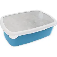 MuchoWow Broodtrommel Blauw - Lunchbox - Brooddoos - Verwering - Beton - Structuren - Vintage - Industrieel - Grijs - 18x12x6 cm - Kinderen - Jongen
