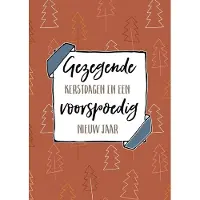 MajesticAlly Kerstkaart 'Gezegende kerstdagen - bomen' ' 12 stuks met envelop
