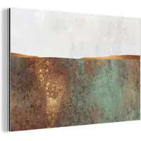 MuchoWow Wanddecoratie Metaal - Aluminium Schilderij Industrieel - Abstract - Luxe - Goud - 30x20 cm - Dibond - Foto op aluminium - Industriële muurdecoratie - Voor de woonkamer/slaapkamer