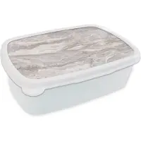 MuchoWow Broodtrommel Wit - Lunchbox - Brooddoos - Marmer - Stenen - Roze - Textuur - 18x12x6 cm - Volwassenen