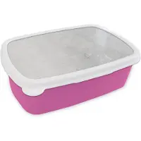MuchoWow Broodtrommel Roze - Lunchbox Verwering - Beton - Structuren - Vintage - Industrieel - Grijs - Brooddoos 18x12x6 cm - Brood lunch box - Broodtrommels voor kinderen en volwassenen