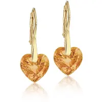 Montebello Oorbellen Lily HZ83 - 925 Zilver Verguld - Swarovski Hart - Ø10mm - 25mm