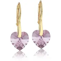 Montebello Oorbellen Lily HZ78 - Swarovski Hart - 925 Zilver Verguld - Ø10mm - 25mm
