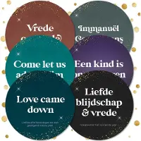 MajesticAlly Voordeelpak ronde kerstkaarten assorti - 12 stuks - met enveloppen - kerstkaart - serie 2