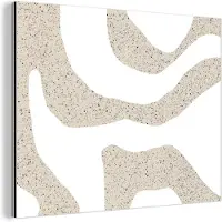 MuchoWow Wanddecoratie Metaal - Aluminium Schilderij Industrieel - Abstract - Terrazzo - Design - Beige - 120x90 cm - Dibond - Foto op aluminium - Industriële muurdecoratie - Voor de woonkamer/slaapkamer