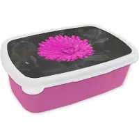 MuchoWow Broodtrommel Roze - Lunchbox - Brooddoos - Bloemen - Waterverf - Roze - 18x12x6 cm - Kinderen - Meisje