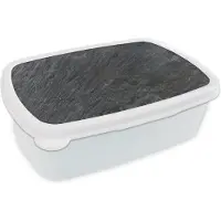 MuchoWow Broodtrommel Wit - Lunchbox Natuursteen - Industrieel - Leisteen - Structuur - Grijs - Brooddoos 18x12x6 cm - Brood lunch box - Broodtrommels voor kinderen en volwassenen