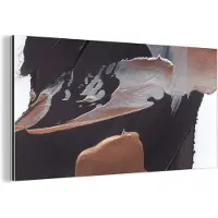 MuchoWow Wanddecoratie Metaal - Aluminium Schilderij Industrieel - Abstract - Verf - Goud - 160x80 cm - Dibond - Foto op aluminium - Industriële muurdecoratie - Voor de woonkamer/slaapkamer