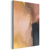 MuchoWow Wanddecoratie Metaal - Aluminium Schilderij Industrieel - Abstract - Verf - Pastel - 90x120 cm - Dibond - Foto op aluminium - Industriële muurdecoratie - Voor de woonkamer/slaapkamer