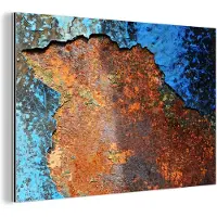 MuchoWow Wanddecoratie Metaal - Aluminium Schilderij Industrieel - Industrieel - Metalen - Roest - Vintage - 30x20 cm - Dibond - Foto op aluminium - Industriële muurdecoratie - Voor de woonkamer/slaapkamer