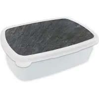 MuchoWow Broodtrommel Wit - Lunchbox Natuursteen - Industrieel - Leisteen - Structuur - Grijs - Brooddoos 18x12x6 cm - Brood lunch box - Broodtrommels voor kinderen en volwassenen